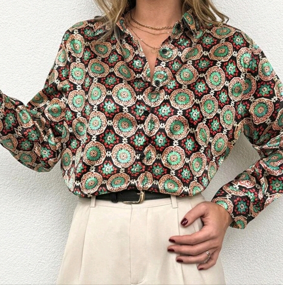 All-Over Printed Long Sleeve Shirt - Picture 1 of 4